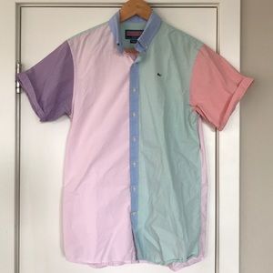 Vineyard Vines Gingham Short Sleeve Whale Shirt